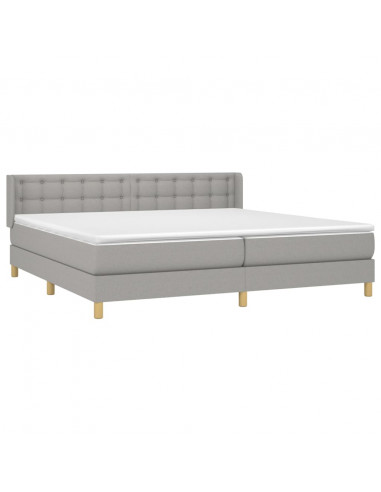 Giroletto a Molle con Materasso Grigio Chiaro160x200 cm Tessuto