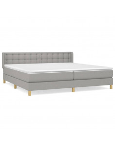 Giroletto a Molle con Materasso Grigio Chiaro 200x200cm Tessuto