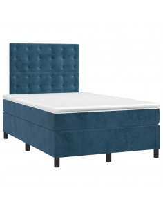 Giroletto a Molle con Materasso Blu Scuro 120x200 cm in Velluto 2