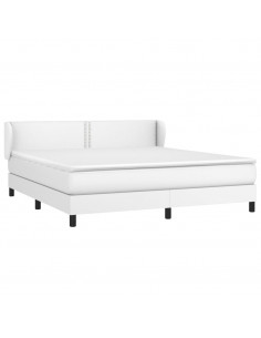 Giroletto a Molle con Materasso Bianco 160x200 cm in Similpelle 2