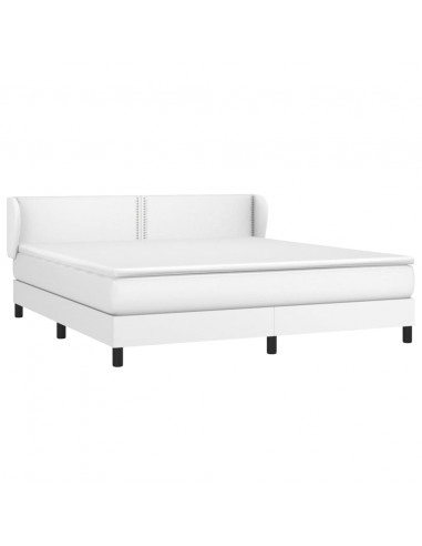 Giroletto a Molle con Materasso Bianco 160x200 cm in Similpelle