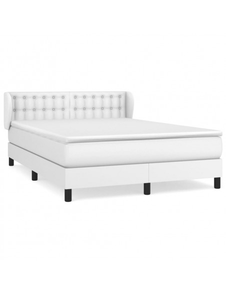 Giroletto a Molle con Materasso Bianco 140x190 cm in Similpelle