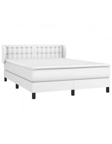 Giroletto a Molle con Materasso Bianco 140x190 cm in Similpelle