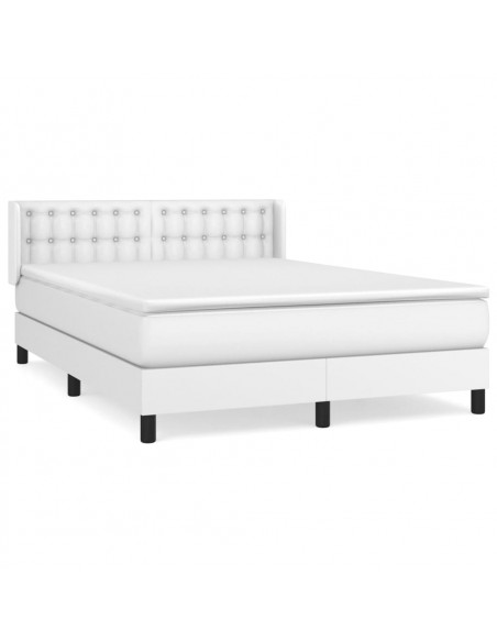 Giroletto a Molle con Materasso Bianco 140x190 cm in Similpelle