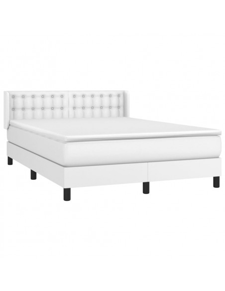 Giroletto a Molle con Materasso Bianco 140x190 cm in Similpelle