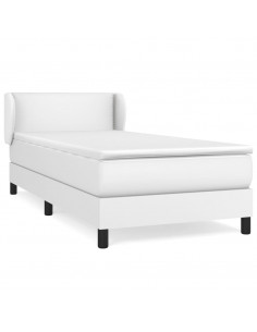 Giroletto a Molle con Materasso Bianco 100x200 cm in Similpelle