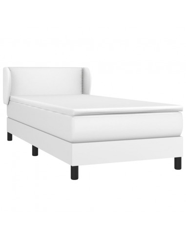 Giroletto a Molle con Materasso Bianco 100x200 cm in Similpelle