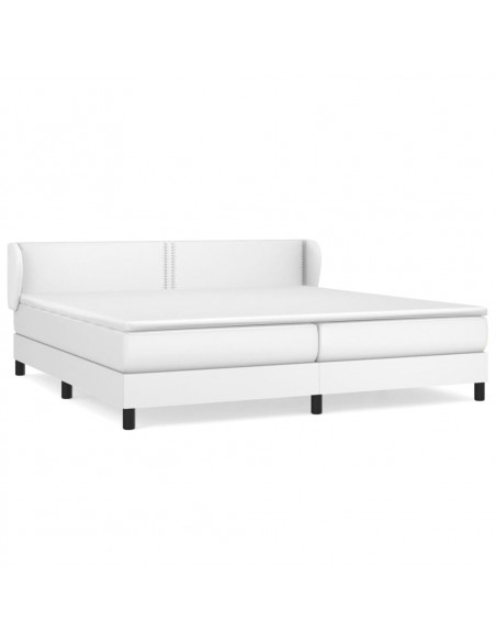 Giroletto a Molle con Materasso Bianco 200x200cm in Similpelle