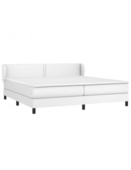 Giroletto a Molle con Materasso Bianco 200x200cm in Similpelle