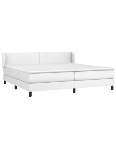 Giroletto a Molle con Materasso Bianco 200x200cm in Similpelle