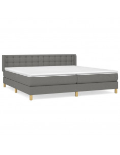 Giroletto a Molle con Materasso Grigio Scuro 160x200 cm Tessuto