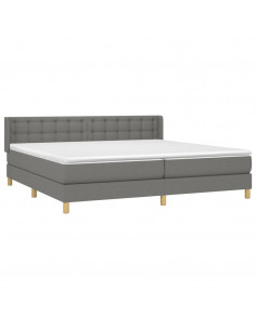 Giroletto a Molle con Materasso Grigio Scuro 160x200 cm Tessuto 2