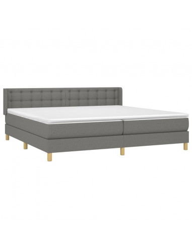 Giroletto a Molle con Materasso Grigio Scuro 160x200 cm Tessuto