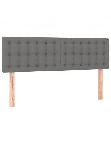 Giroletto a Molle con Materasso Grigio Scuro 140x200cm Tessuto