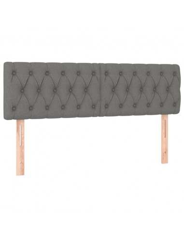 Giroletto a Molle con Materasso Grigio Scuro 140x200cm Tessuto