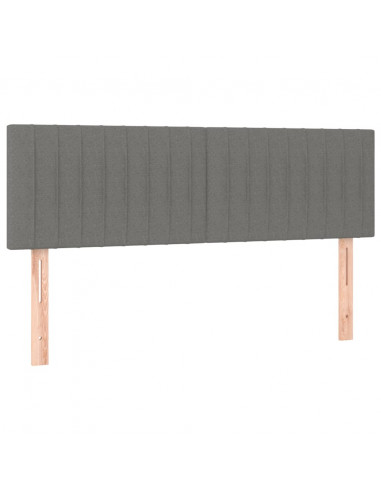 Giroletto a Molle con Materasso Grigio Scuro 140x200cm Tessuto