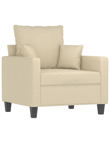 Set Divani 4 pz con Cuscini Crema in Tessuto