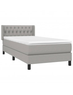 Giroletto a Molle con Materasso Grigio Chiaro 90x190 cm Tessuto 2