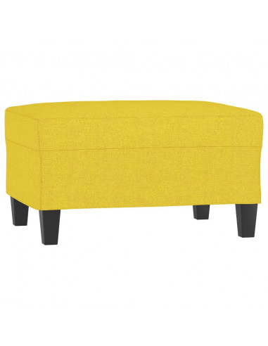 Set di Divani 4 pz con Cuscini Giallo Chiaro in Tessuto