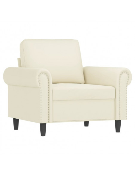 Set di Divani 4 pz con Cuscini Crema in Velluto