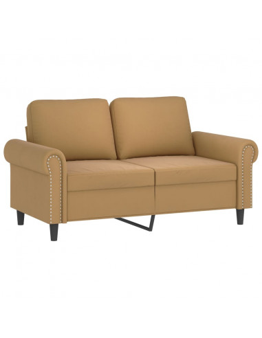 Set di Divani 3 pz con Cuscini Marrone in Velluto