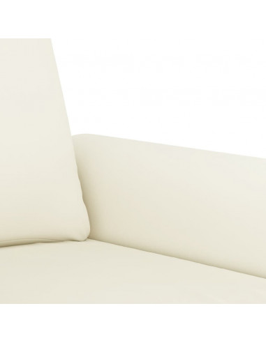 Set di Divani 3 pz con Cuscini Crema in Velluto