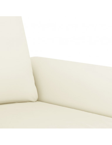 Set di Divani 3 pz con Cuscini Crema in Velluto