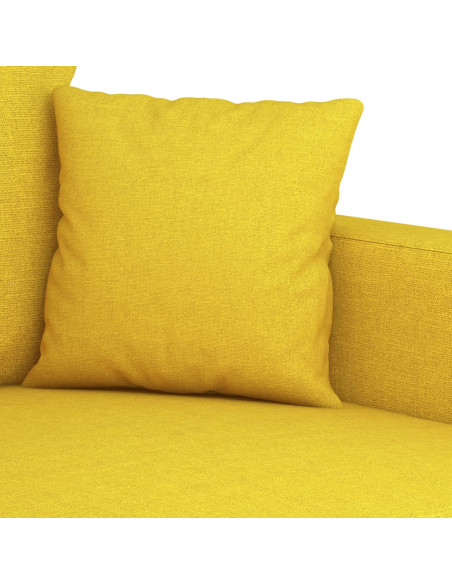 Set di Divani 2 pz con Cuscini Giallo Chiaro in Tessuto
