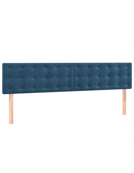 Giroletto a Molle con Materasso Blu Scuro 200x200 cm in Velluto