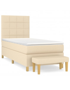 Giroletto a Molle con Materasso Crema 80x200 cm inTessuto