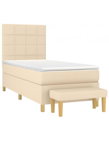 Giroletto a Molle con Materasso Crema 80x200 cm inTessuto