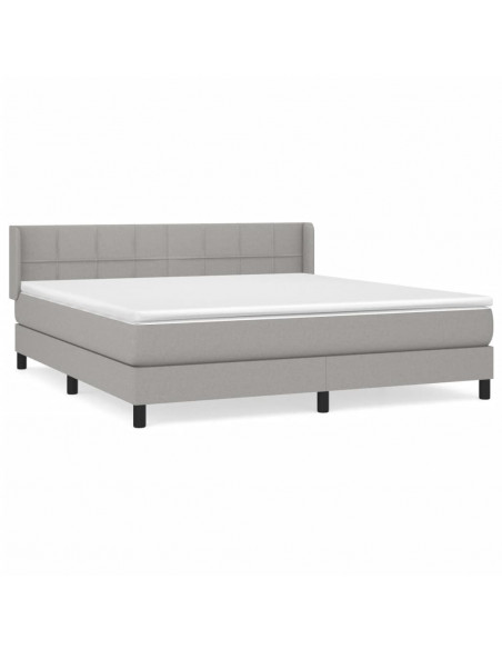 Giroletto a Molle con Materasso Grigio Chiaro160x200 cm Tessuto