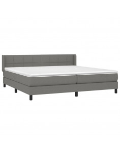 Giroletto a Molle con Materasso Grigio Scuro 200x200 cm Tessuto 2