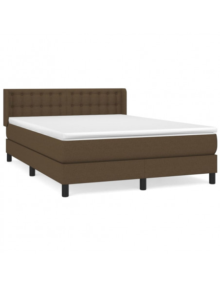Giroletto a Molle con Materasso Marrone Scuro 140x200cm Tessuto