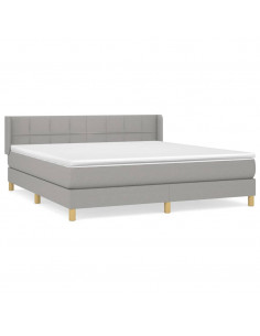 Giroletto a Molle con Materasso Grigio Chiaro180x200 cm Tessuto