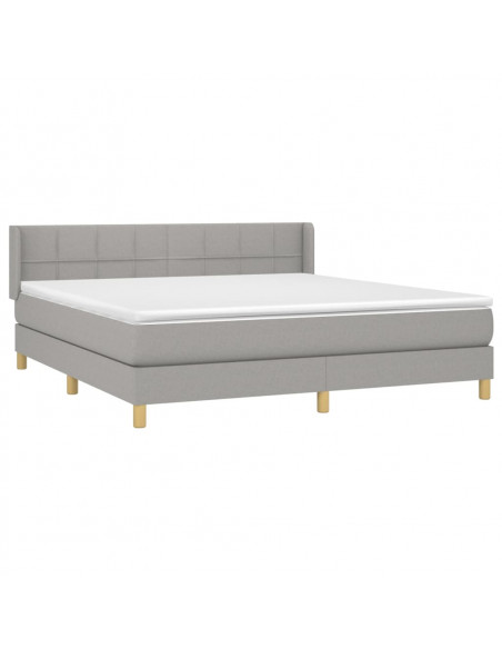 Giroletto a Molle con Materasso Grigio Chiaro180x200 cm Tessuto