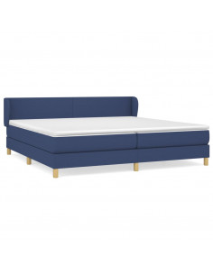 Giroletto a Molle con Materasso Blu 200x200 cm in Tessuto