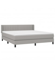 Giroletto a Molle con Materasso Grigio Chiaro180x200 cm Tessuto 2