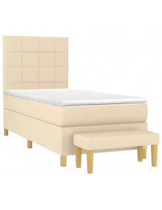 Giroletto a Molle con Materasso Crema 90x190 cm in Tessuto 2