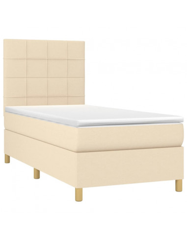 Giroletto a Molle con Materasso Crema 100x200 cm in Tessuto