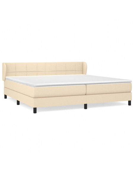 Giroletto a Molle con Materasso Crema 200x200 cm in Tessuto