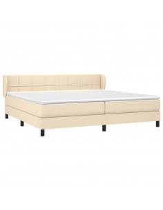 Giroletto a Molle con Materasso Crema 200x200 cm in Tessuto 2