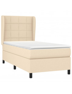 Giroletto a Molle con Materasso Crema 100x200 cm in Tessuto 2