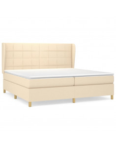 Giroletto a Molle con Materasso Crema 200x200 cm in Tessuto