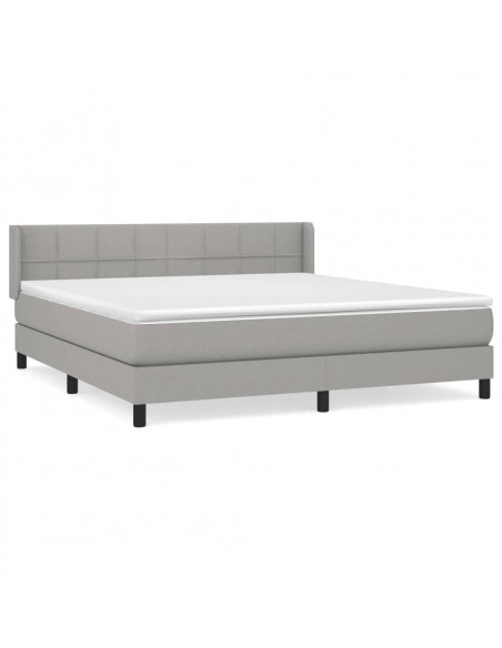 Giroletto a Molle con Materasso Grigio Chiaro180x200 cm Tessuto