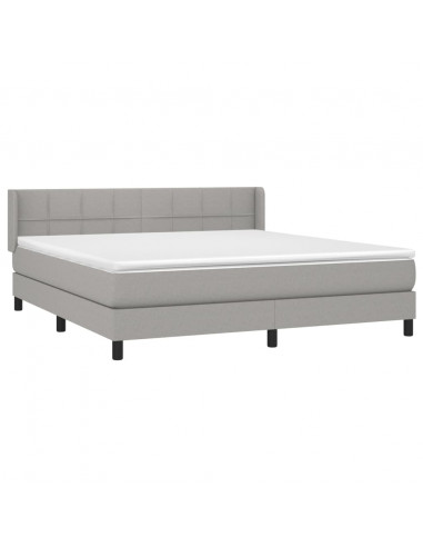 Giroletto a Molle con Materasso Grigio Chiaro180x200 cm Tessuto