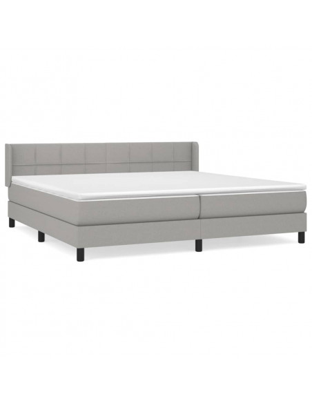Giroletto a Molle con Materasso Grigio Chiaro 200x200cm Tessuto
