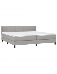 Giroletto a Molle con Materasso Grigio Chiaro 200x200cm Tessuto 2