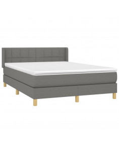 Giroletto a Molle con Materasso Grigio Scuro 140x200cm Tessuto 2