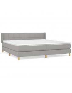 Giroletto a Molle con Materasso Grigio Chiaro 200x200cm Tessuto